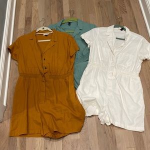 Trio of Universal Thread jumpsuit/rompers size large